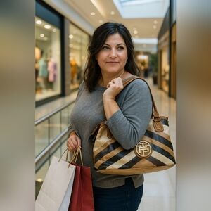 LEATHER Bag GUESS Multi Color Patchwork Purse Satchel